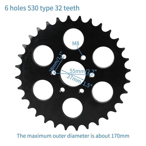 530 32T Rear Sprocket for GY6 ATV Quad Bike Buggy Go Kart 150cc 200cc 250cc in Saudi Arabia