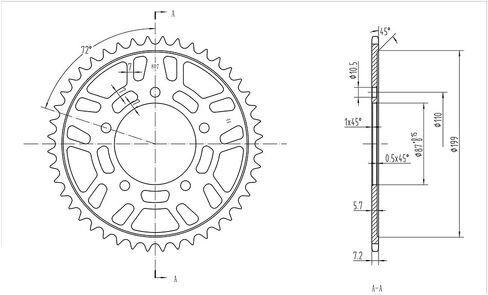 BikeMaster Rear Steel Sprockets 525 44T in Kuwait
