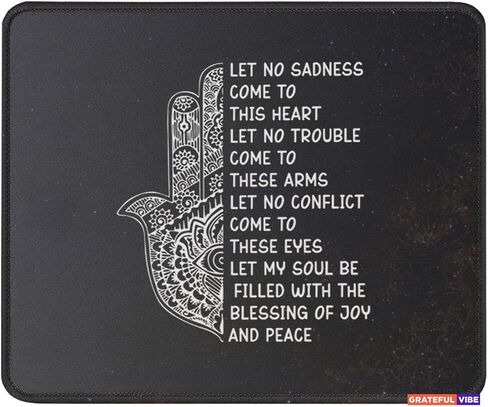 Hamsa Flowers Mouse Pad for Women - Brithday Gift for Zen, Yoga and Buddhist Symbols Mousepad - Hamsa Hand Meditation Gifts MouseMat 9.5 Inch in Saudi Arabia