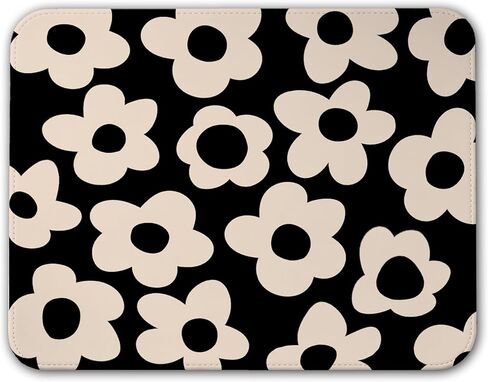 Mouse Pad with Stitched Edges - Blue Floral Mousepad for Women, 10x8 inch Washable Square Desk Pad, Non-Slip Rubber Base, Office Home Laptop Accessories - Light Blue Flower in Kuwait