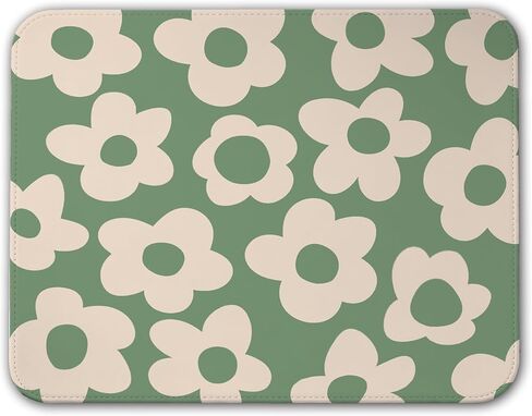 Mouse Pad with Stitched Edges - Blue Floral Mousepad for Women, 10x8 inch Washable Square Desk Pad, Non-Slip Rubber Base, Office Home Laptop Accessories - Light Blue Flower in Kuwait