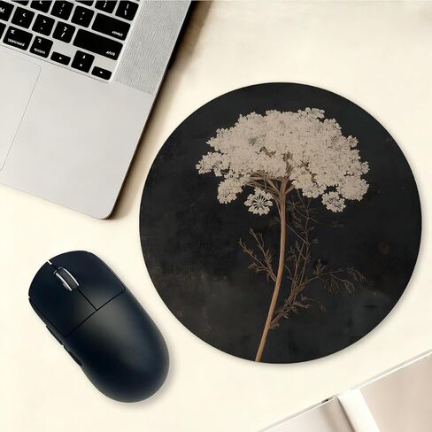 Vintage Flower Round Mouse Pad Office Gifts for Men Women,Floral Mouse Pads for Office Home Dorm Desk Mat Accessories Decor,Non-Slip Rubber Base Computer Mousepad 8.6x8.6 inch in Saudi Arabia