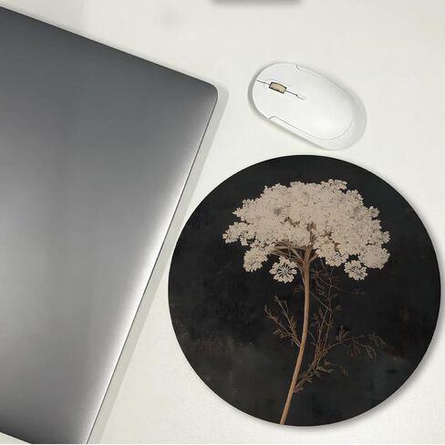 Vintage Flower Round Mouse Pad Office Gifts for Men Women,Floral Mouse Pads for Office Home Dorm Desk Mat Accessories Decor,Non-Slip Rubber Base Computer Mousepad 8.6x8.6 inch in Saudi Arabia