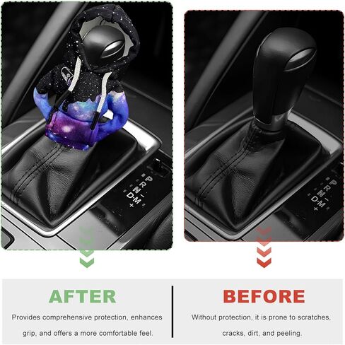 Car Shift Knob Hoodie Cover, Funny Gear Shift Knob Cover Fashionable Mini Sweater, Creative Winter Warm Gear Shifter Decor for Most Vehicles, Interior Car Accessories (Starry Sky) in Kuwait