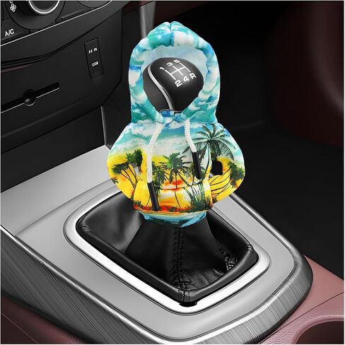 Car Shift Knob Hoodie Cover, Funny Gear Shift Knob Cover Fashionable Mini Sweater, Creative Winter Warm Gear Shifter Decor for Most Vehicles, Interior Car Accessories (Starry Sky) in Kuwait