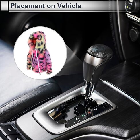 Gear Shift Knob Cover Decoration Stick Shifting Handle Protector Plush Pink Fabric 1 Pc in Kuwait
