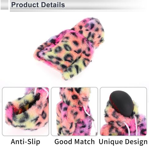 Gear Shift Knob Cover Decoration Stick Shifting Handle Protector Plush Pink Fabric 1 Pc in Kuwait