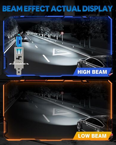 H1+H11 Halogen Headlight Bulb Combo - 200% Brighter 12V 100W 5000K White High/Low Beam, Plug and Play, 4-Pack in Saudi Arabia