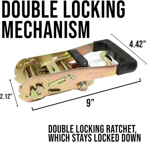 Boxer 4 Pack Heavy Duty Rubber Handle 2" Ratchet Buckle with Swivel J Hook, Double Locking, Breaking Strength 6,600lbs Towing, Cargo Control Tie Down in Saudi Arabia