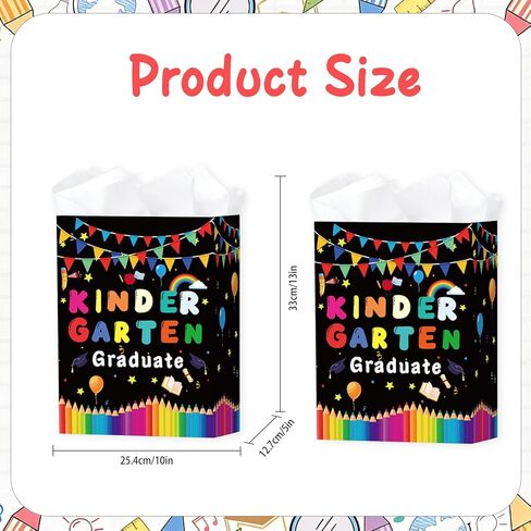 Vilnadu Kindergarten Graduation Gift Bag, 13'' Large Kindergarten Gift Bag with Tissue Paper and Handle, 2026 Congratulations Preschool Pre K Wrapping Paper Bags for Graduation Party Favor Supplies in Saudi Arabia