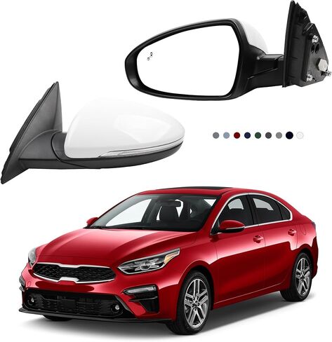 Dasbecan Driver Side Door Mirror DIY Paintable Compatible with 2019-2022 KIA Forte Left Side Mirror With Manual Folding Power Adjustment Replaces# 87610M7000 KI1320226 (3Pins) in Saudi Arabia