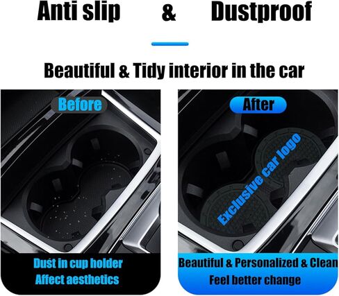 Car Cup Holder Coasters Compatible with Acura Series Interior Accessories,Recessed Silicone Anti Slip Cup Holder Coaster Interior Accessories 2.75in 2Pack (Black) in Saudi Arabia