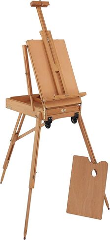 Creative Mark Monet Wooden French Walnut Color Easel & Sketchbox- Portable Lightweight Art Easel with Storage for Adults - Ideal for Drawing, Painting - Includes Palette, Supports Canvas up to 32" in Saudi Arabia