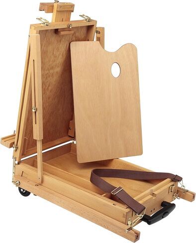 Creative Mark Monet Wooden French Walnut Color Easel & Sketchbox- Portable Lightweight Art Easel with Storage for Adults - Ideal for Drawing, Painting - Includes Palette, Supports Canvas up to 32" in Saudi Arabia