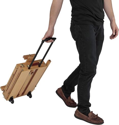 Creative Mark Monet Wooden French Walnut Color Easel & Sketchbox- Portable Lightweight Art Easel with Storage for Adults - Ideal for Drawing, Painting - Includes Palette, Supports Canvas up to 32" in Saudi Arabia