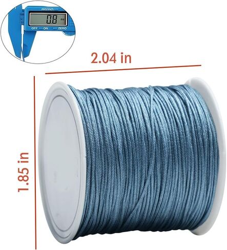 0.8mm Nylon String, Strong Bracelet String, Durable Nylon Cord for Charms, Pendants, Bracelets, Jewelry Making Supplies and Beading Supplies-Blue in Kuwait