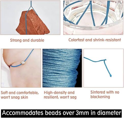 0.8mm Nylon String, Strong Bracelet String, Durable Nylon Cord for Charms, Pendants, Bracelets, Jewelry Making Supplies and Beading Supplies-Blue in Kuwait