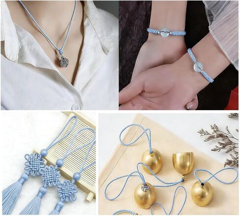 0.8mm Nylon String, Strong Bracelet String, Durable Nylon Cord for Charms, Pendants, Bracelets, Jewelry Making Supplies and Beading Supplies-Blue in Kuwait
