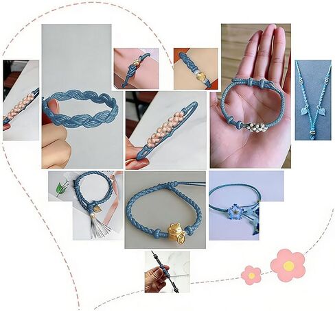 0.8mm Nylon String, Strong Bracelet String, Durable Nylon Cord for Charms, Pendants, Bracelets, Jewelry Making Supplies and Beading Supplies-Blue in Kuwait
