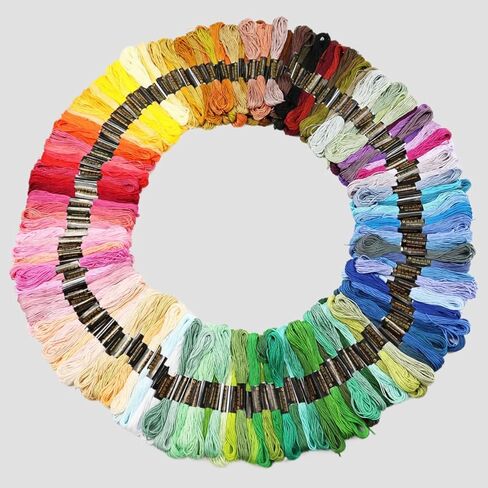 150PCS Embroidery Thread Set 150 Colors 8m 6-Strand Floss Wide Color Range for Cross-Stitch Hand Embroidery DIY Crafts, 150 Colors in Kuwait