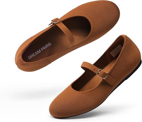 DREAM PAIRS Women's Mary Jane Ballet Flat Shoes Dressy Foldable Knit Flats with Arch Support Comfortable for Casual Work Office in Saudi Arabia