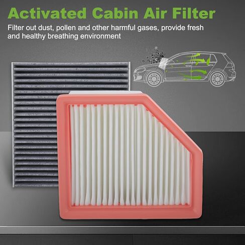 16546-6RA0A Activated Carbon Engine and Cabin Air Filter Fit for Nissan Rogue 2021-2025 Replace 27277-6RC0A 165466RA0A in Kuwait