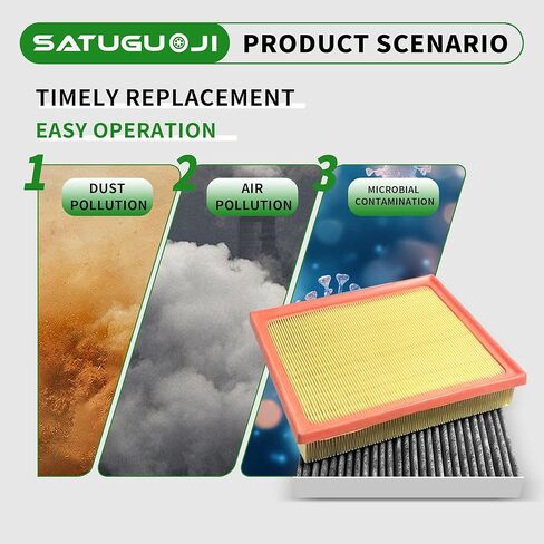 17801-25020 87139-58010 Engine Cabin Air Filter Set Filter for RAV4 2019-2024 (NOT HYBRID), Camry 2018-2024 (NOT HYBRID), Highlander 2020-2025 (NOT HYBRID) in Saudi Arabia