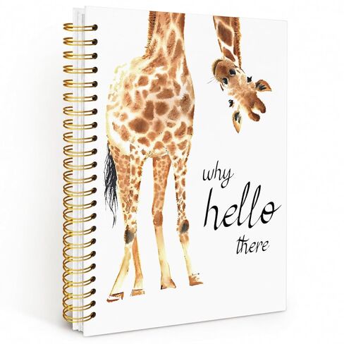 Giraffe Spiral Notebook Journal, Giraffe Gifts Notebooks for Note Taking, Cute Gifts for Women Teen Girls, Funny Animal Bookish Hardcover Notebook, 5.5x8.3 Inch in Kuwait