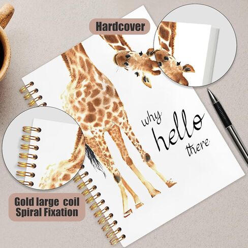 Giraffe Spiral Notebook Journal, Giraffe Gifts Notebooks for Note Taking, Cute Gifts for Women Teen Girls, Funny Animal Bookish Hardcover Notebook, 5.5x8.3 Inch in Kuwait