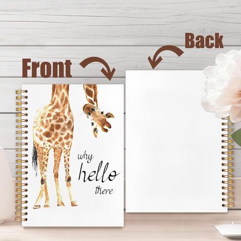 Giraffe Spiral Notebook Journal, Giraffe Gifts Notebooks for Note Taking, Cute Gifts for Women Teen Girls, Funny Animal Bookish Hardcover Notebook, 5.5x8.3 Inch in Kuwait