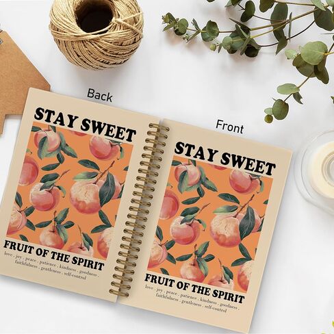 Fruit of the Spirit Peach Spiral Notebook, Peach Christian Journal Notebook, Bible Verse Scripture Notebooks for School Work, Christian Office Supplies Gifts for Women Men, 5.5x8.3 Inch in Kuwait