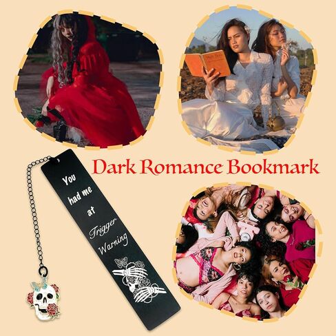 Dark Romance Bookmark for Women Gothic Rose Gift for Book Lovers Friends Funny Spicy Romance Bookmark for Sister Reader Bookish Birthday Graduation Christmas Back to School Supplies Merch in Kuwait