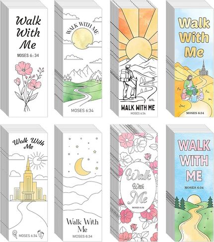 Resurhang 160 Pcs Walk with Me LDS Bookmarks 2026 LDS Youth Theme Gifts for The Church of Jesus Christ, Latter-Day Saints Mormon Church in Kuwait