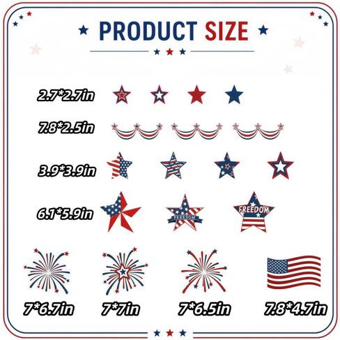 21PCS 250th Anniversary Patriotic Garage Decoration Magnet Stickers Flag Garage Door Decal 4th of July Magnetic Refrigerator Stickers for Independence Day Party Home Car Dishwasher Decor(Patriotic) in Kuwait