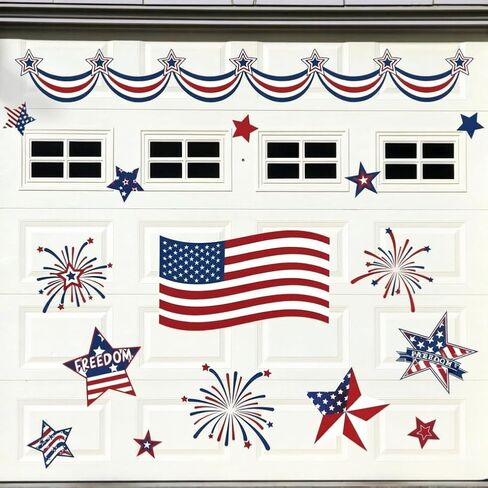 21PCS 250th Anniversary Patriotic Garage Decoration Magnet Stickers Flag Garage Door Decal 4th of July Magnetic Refrigerator Stickers for Independence Day Party Home Car Dishwasher Decor(Patriotic) in Kuwait