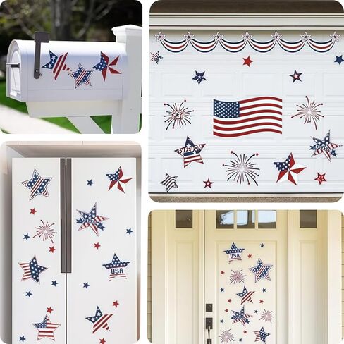 21PCS 250th Anniversary Patriotic Garage Decoration Magnet Stickers Flag Garage Door Decal 4th of July Magnetic Refrigerator Stickers for Independence Day Party Home Car Dishwasher Decor(Patriotic) in Kuwait