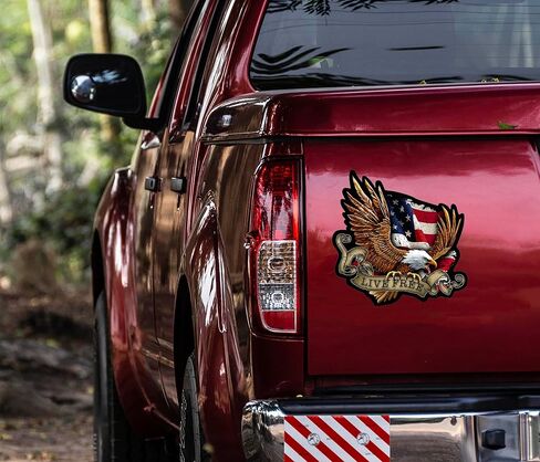 American Bald Eagle Flag Decal Sticker - 12 Inch - Vinyl Car Truck Bumper Patriotic Waterproof Decal Eagle for Car Trailer Truck SUV Van Outdoor Window Wall Laptop Tablet Cup Glass Any Smooth Surface in Kuwait