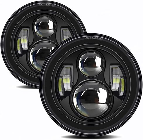 H6024 7 Inch Led Headlight Round For Jeep Wrangler JK JKU TJ LJ CJ Ford Chevy Mazda Miata Nissan Mack GMC Dodge VW Cabriolet Land Rover Defender AM General Hummer H1 H2 Mitsubishi Montero in Saudi Arabia