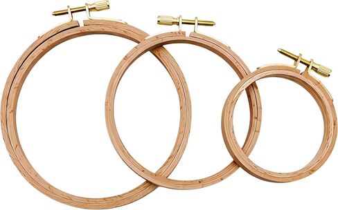 Alaviitsi 3 PCS Embroidery Kit, 3 4 5 Inch Cross Stitch Frame Hoops, Beech Wood Ring Craft Supplies Accessories for Hand Needlework Sewing Embroidery in Saudi Arabia