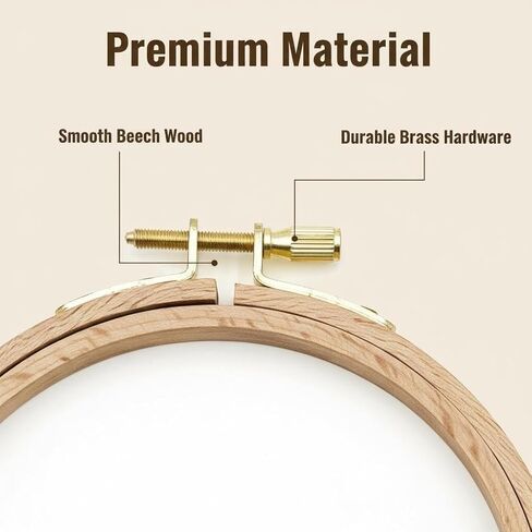 Alaviitsi 3 PCS Embroidery Kit, 3 4 5 Inch Cross Stitch Frame Hoops, Beech Wood Ring Craft Supplies Accessories for Hand Needlework Sewing Embroidery in Saudi Arabia