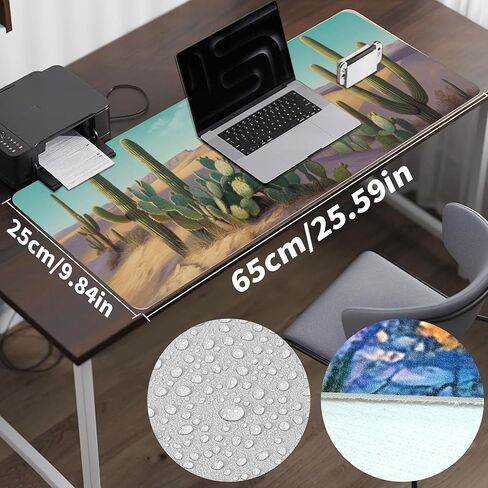 Leather Scenery Desk Pad, Colorful Art Mouse Pad Large Computer Keyboard Gaming Mousepad Waterproof Desktop Protector & Cover, Decorative PU Leather Laptop Mouse Mat Home Decor 10 x 25.6 inch C189 in Kuwait