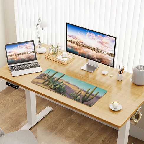 Leather Scenery Desk Pad, Colorful Art Mouse Pad Large Computer Keyboard Gaming Mousepad Waterproof Desktop Protector & Cover, Decorative PU Leather Laptop Mouse Mat Home Decor 10 x 25.6 inch C189 in Kuwait