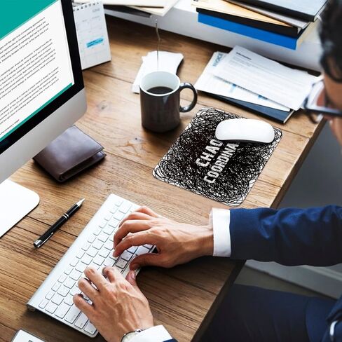 لوحة ماوس ذات حافة مخيطة مقاومة للماء مربعة الشكل من Chaos Coordinator، لأجهزة الكمبيوتر اللاسلكية والمكاتب والمنزل، هدايا لزملاء العمل وقائد العمل والمعلم والصديق in Kuwait