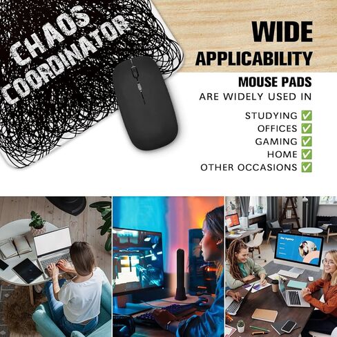 لوحة ماوس ذات حافة مخيطة مقاومة للماء مربعة الشكل من Chaos Coordinator، لأجهزة الكمبيوتر اللاسلكية والمكاتب والمنزل، هدايا لزملاء العمل وقائد العمل والمعلم والصديق in Kuwait