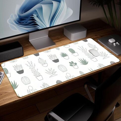 Leather Scenery Desk Pad, Colorful Art Mouse Pad Large Computer Keyboard Gaming Mousepad Waterproof Desktop Protector & Cover, Decorative PU Leather Laptop Mouse Mat Home Decor 10 x 25.6 inch C189 in Kuwait