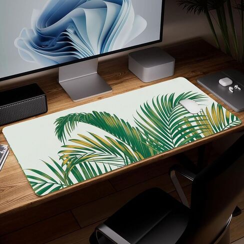 Leather Scenery Desk Pad, Colorful Art Mouse Pad Large Computer Keyboard Gaming Mousepad Waterproof Desktop Protector & Cover, Decorative PU Leather Laptop Mouse Mat Home Decor 10 x 25.6 inch C189 in Kuwait