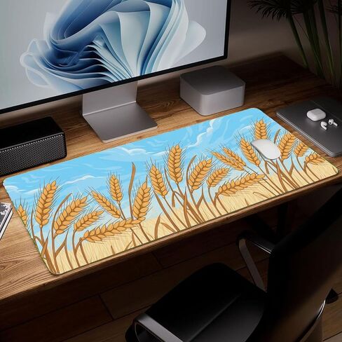 Leather Scenery Desk Pad, Colorful Art Mouse Pad Large Computer Keyboard Gaming Mousepad Waterproof Desktop Protector & Cover, Decorative PU Leather Laptop Mouse Mat Home Decor 10 x 25.6 inch C189 in Kuwait