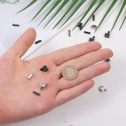 #5 20Sets Zipper Stops Repair Kit, Bottom Replacement Zipper Repair Kit for Bags Coats Jackets Zippers Rescue Repairs, GunBlack and Silver in Kuwait