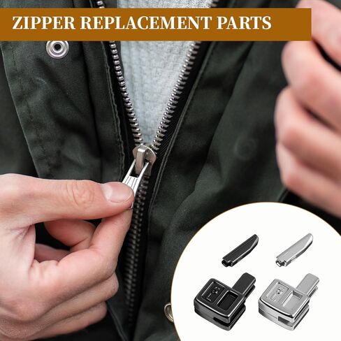 #5 20Sets Zipper Stops Repair Kit, Bottom Replacement Zipper Repair Kit for Bags Coats Jackets Zippers Rescue Repairs, GunBlack and Silver in Kuwait
