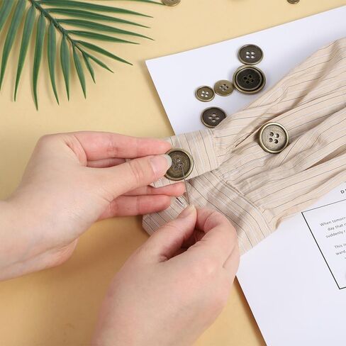60Pcs Antique Brass Blazer Button Set, Antique Bronze Suits Coat Buttons, Round Retro 4-Hole Button for Men Women Uniform Shirt Suit and Jacket Sewing Craft DIY in Saudi Arabia